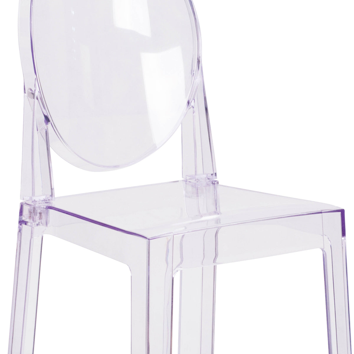 Flash Furniture OW-GHOSTBACK-24-GG Ghost Counter Stool with Oval Back in Transparent Crystal - Wedding Chairs - View 9