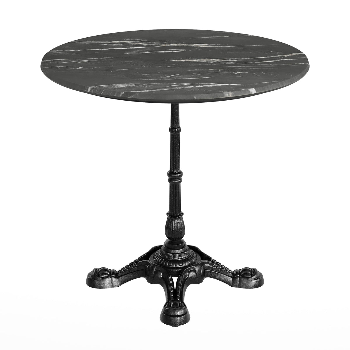 Flash Furniture ST-RD31-BKMAR-SDAT2222-GG Commercial All-Weather 31.25" Black Faux Marble HPL Tabletop-Black Bistro Base - View 7