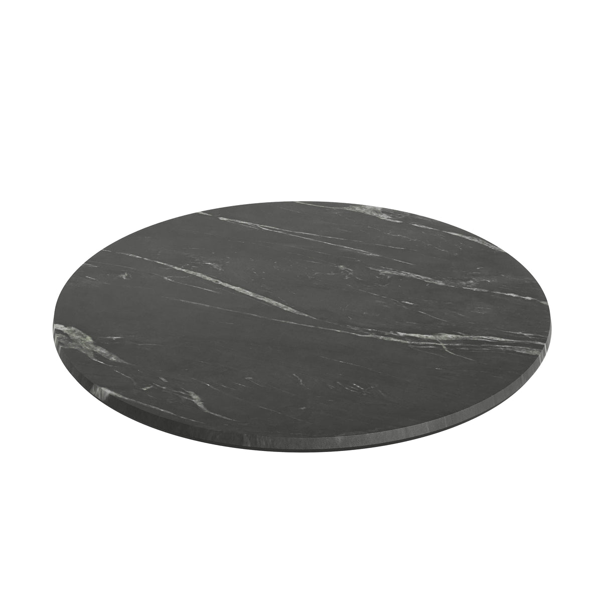Flash Furniture ST-RD600C-1-M-3A-M-BLK-MAR-GG Commercial 24" Round HPL Wrapped All-Weather Tabletop in Black Faux Marble - View 7