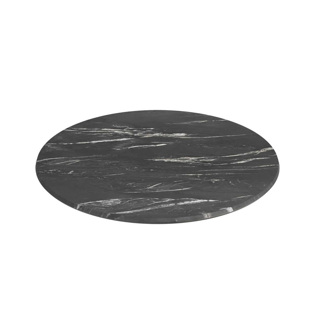 Flash Furniture ST-RD800C-1-M-3A-M-BLK-MAR-GG Commercial 31.25" Round HPL Wrapped All-Weather Tabletop in Black Faux Marble - View 7