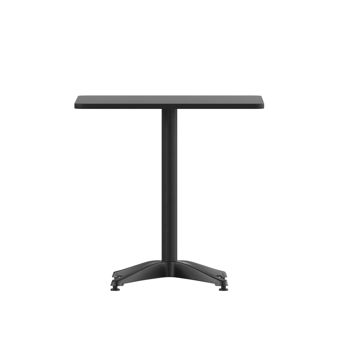 Flash Furniture TLH-053-2-BK-GG 27.5" Square Metal Smooth Top Indoor-Outdoor Table with Base - Black - View 6