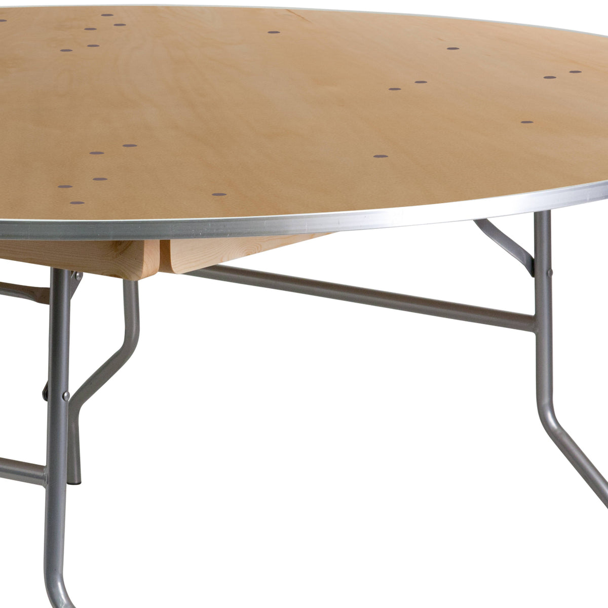 Flash Furniture XA-72-BIRCH-M-GG 6-Foot Round HEAVY DUTY Birchwood Folding Banquet Table with METAL Edges - View 8