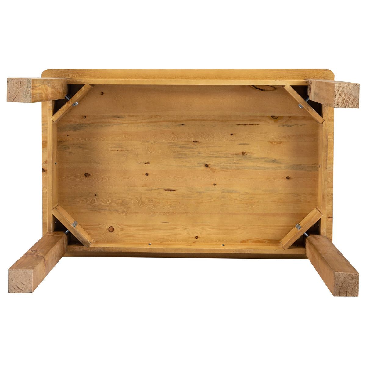 Flash Furniture XA-F-46X30-LN-GG 46" x 30" Rectangular Light Natural Solid Pine Farm Dining Table - View 8