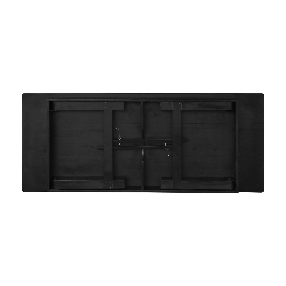 Flash Furniture XA-F-96X40-BW-GG 8' x 40" Rectangular Rustic Solid Pine Farmhouse Folding Table in Black Wash - View 12