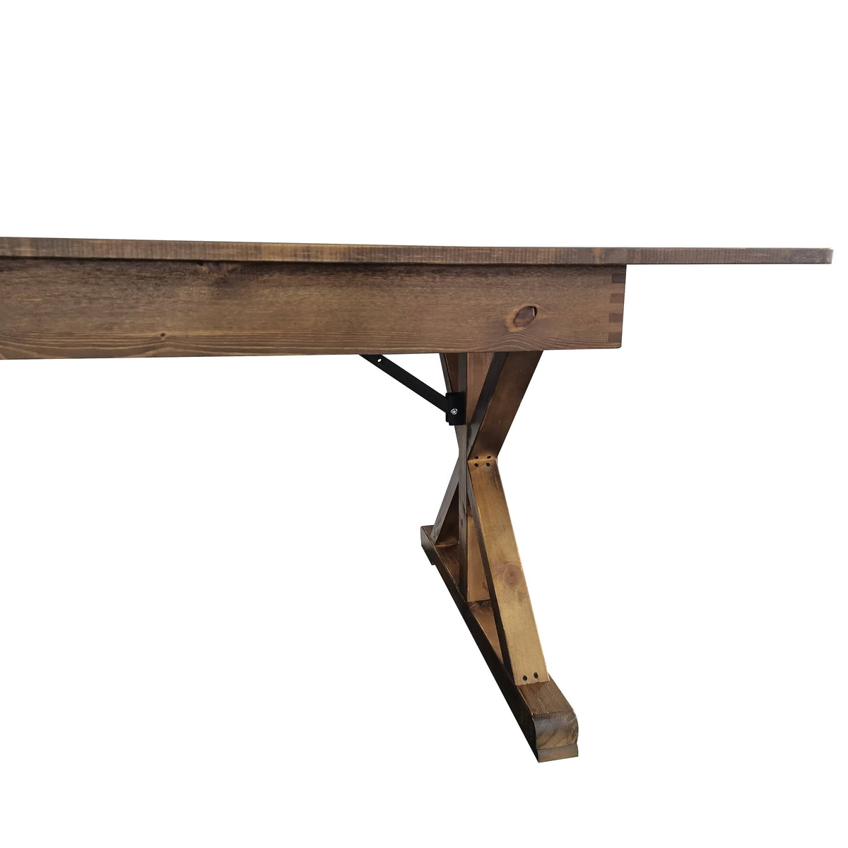 Flash Furniture XA-F-96X40-XLEGS-GG Solid Pine Farm Dining Table with X-Style Legs in Antique Rustic - 8' x 40" - View 9