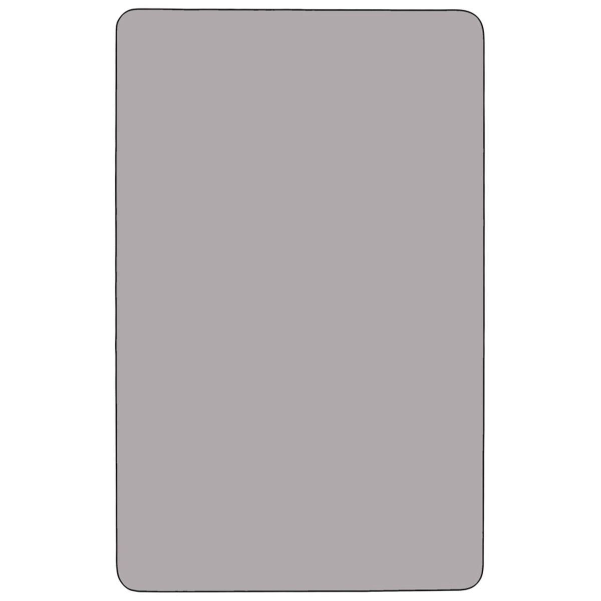 Flash Furniture XU-A3048-REC-GY-T-A-CAS-GG Mobile 30"W x 48"L Rectangular Grey Thermal Laminate Adjustable Activity Table (Gray Top/Black Frame) - View 2