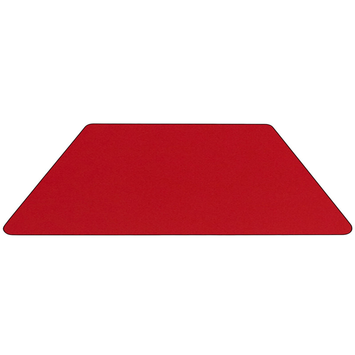 Flash Furniture XU-A3060-TRAP-RED-T-A-GG 29"W x 57"L Trapezoid Red Thermal Laminate Adjustable Activity Table (Red Top/Black Frame) - View 3