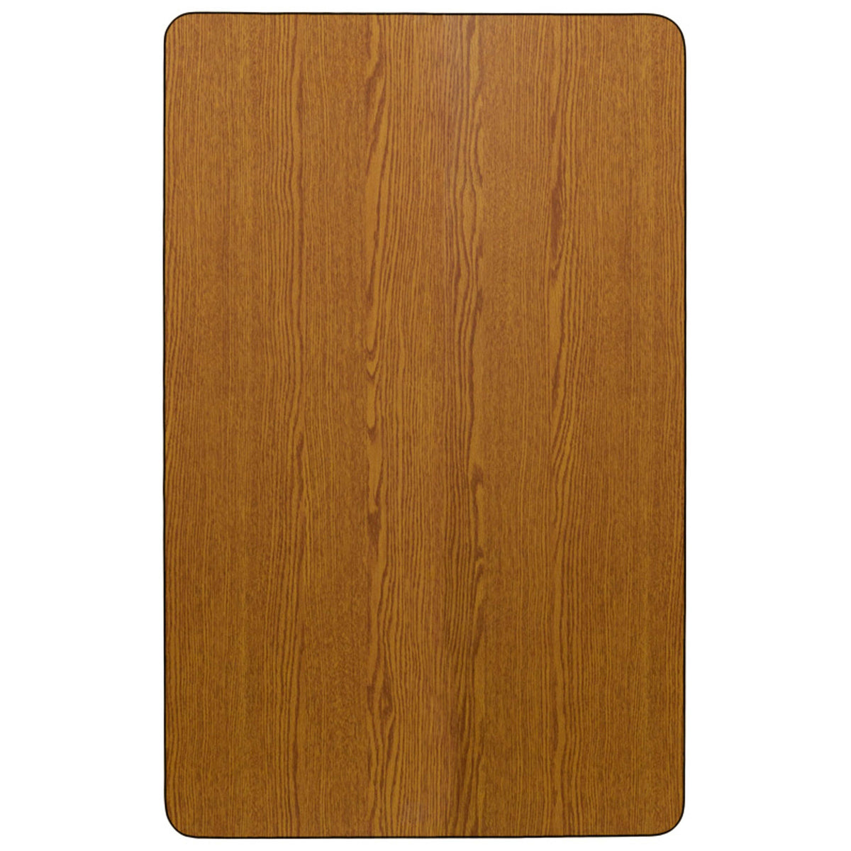 Flash Furniture XU-A3072-REC-OAK-T-A-GG 30"W x 72"L Rectangular Oak Thermal Laminate Adjustable Activity Table (Oak Top/Black Frame) - View 2