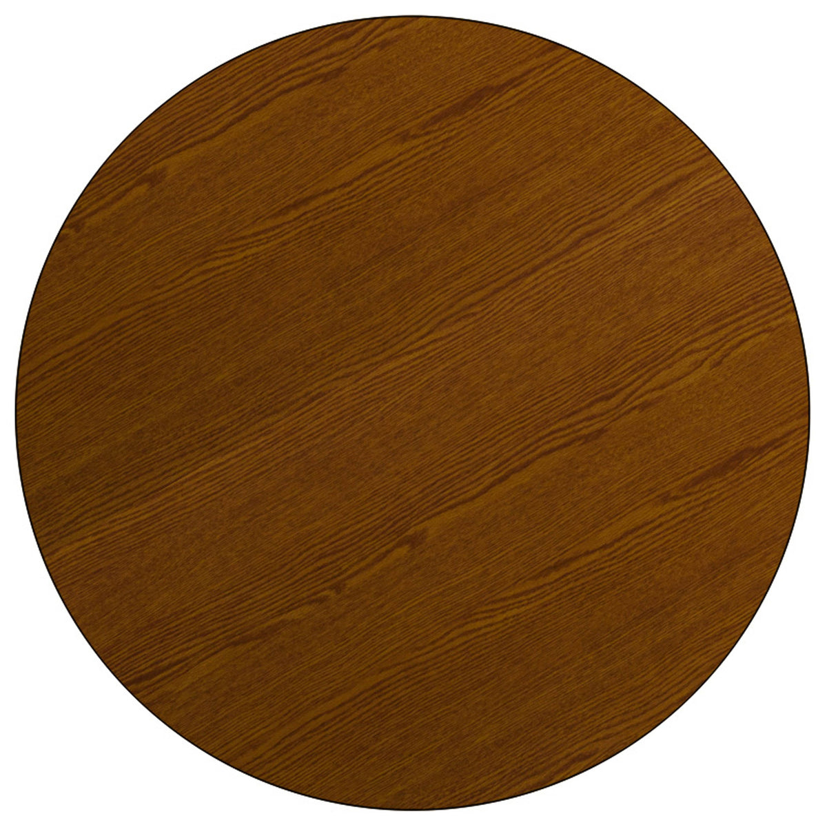 Flash Furniture XU-A48-RND-OAK-H-A-GG 48" Round Oak HP Laminate Activity Table - Standard Height Adjustable Legs (Oak Top/Black Frame) - View 2