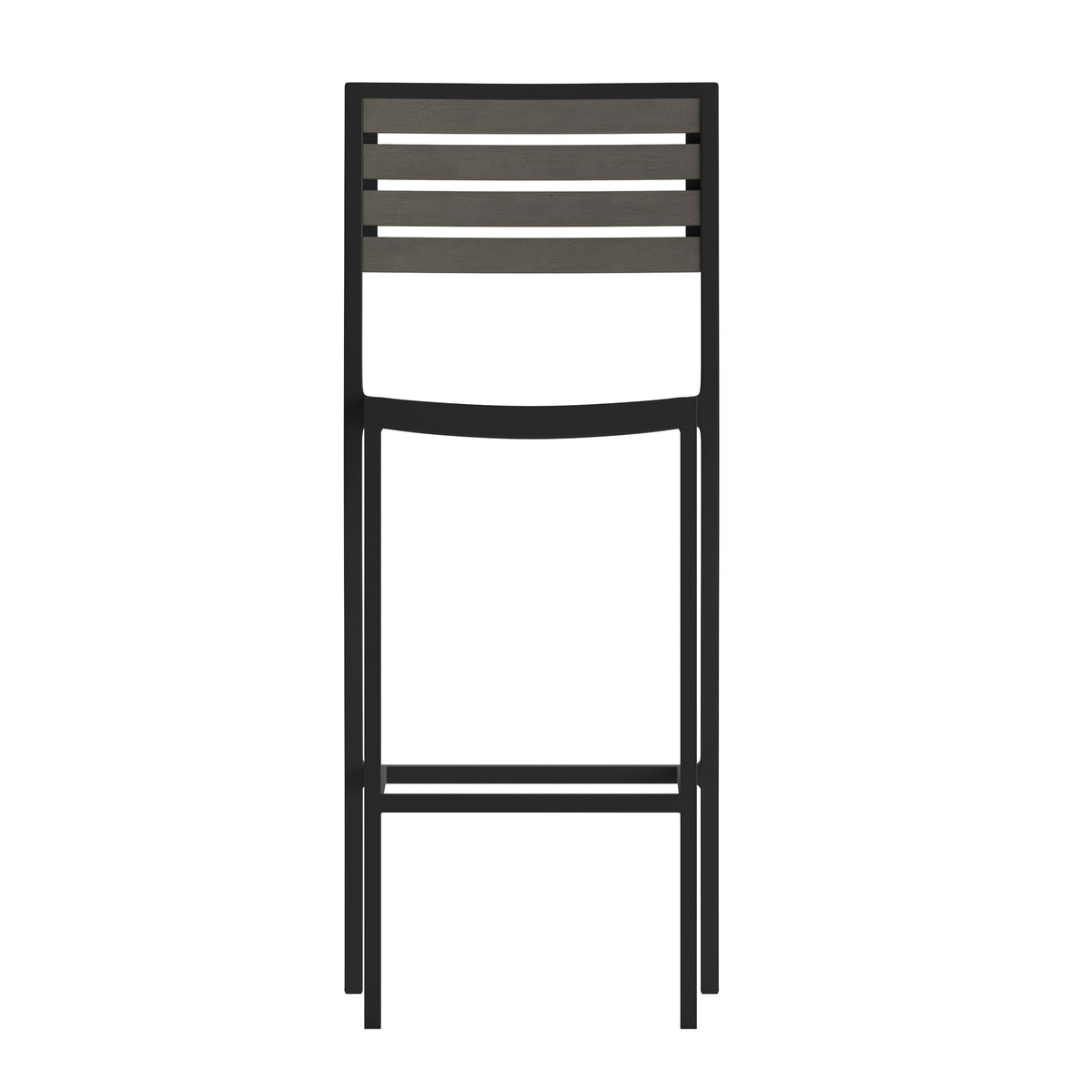 Flash Furniture XU-DG-HW6036B-GY-GG Commercial Grade Outdoor All-Weather Bar Stool with Poly Resin Slats - Gray Wash - View 10