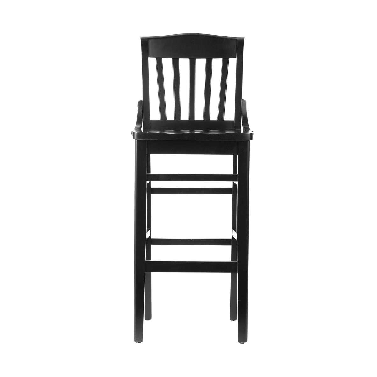 Flash Furniture XU-DG-W0006B-BLK-GG School House Back Black Wood Restaurant Barstool with Footrest - View 8