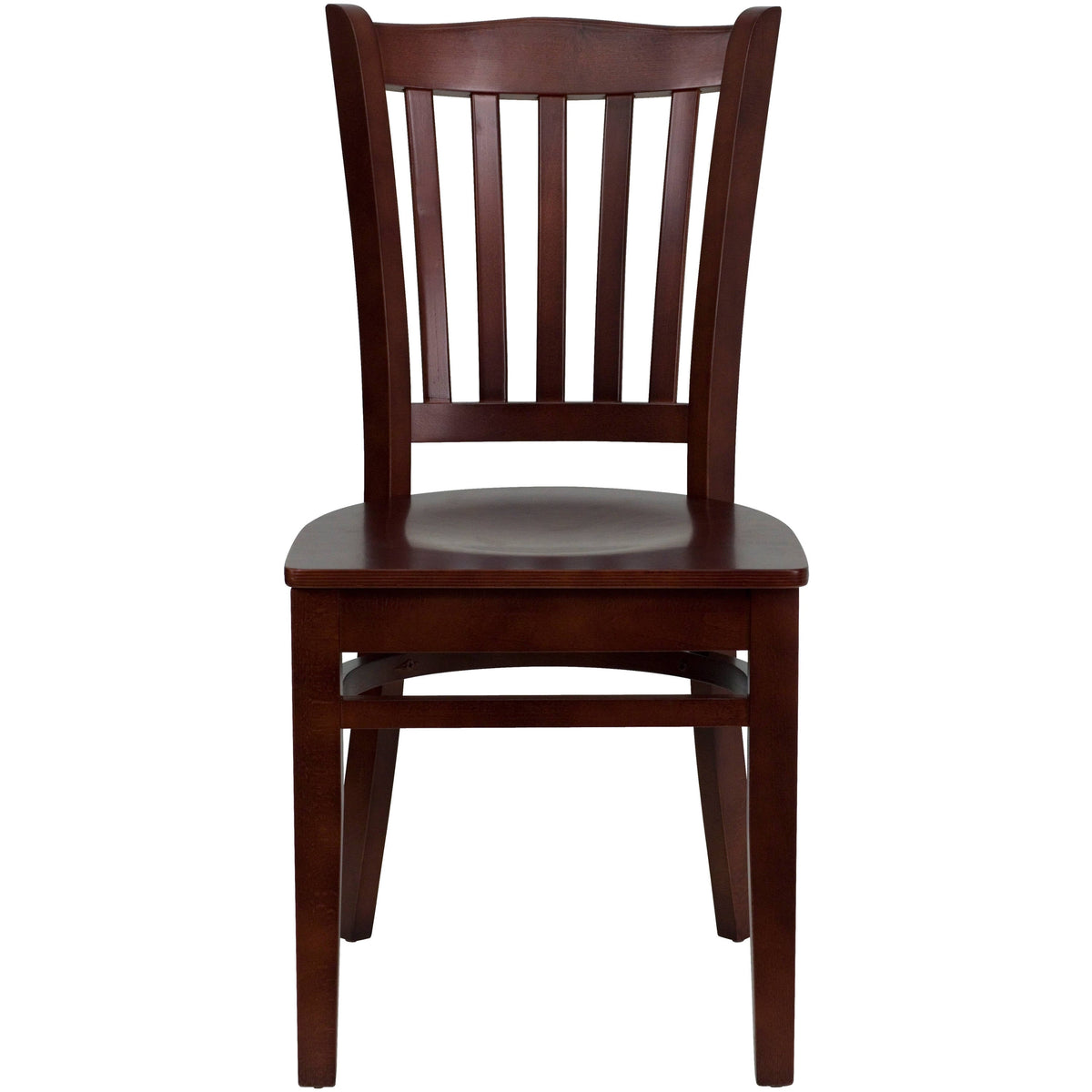 Flash Furniture XU-DGW0008VRT-MAH-GG Vertical Slat Back Mahogany Wood Restaurant Chair - Hospitality Seating (Mahogany Wood Seat/Mahogany Wood Frame) - View 5