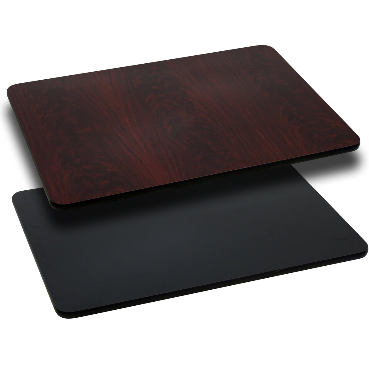 Flash Furniture XU-MBT-3060-GG 30" x 60" Rectangular Table Top with Black or Mahogany Reversible Laminate Top - Main view