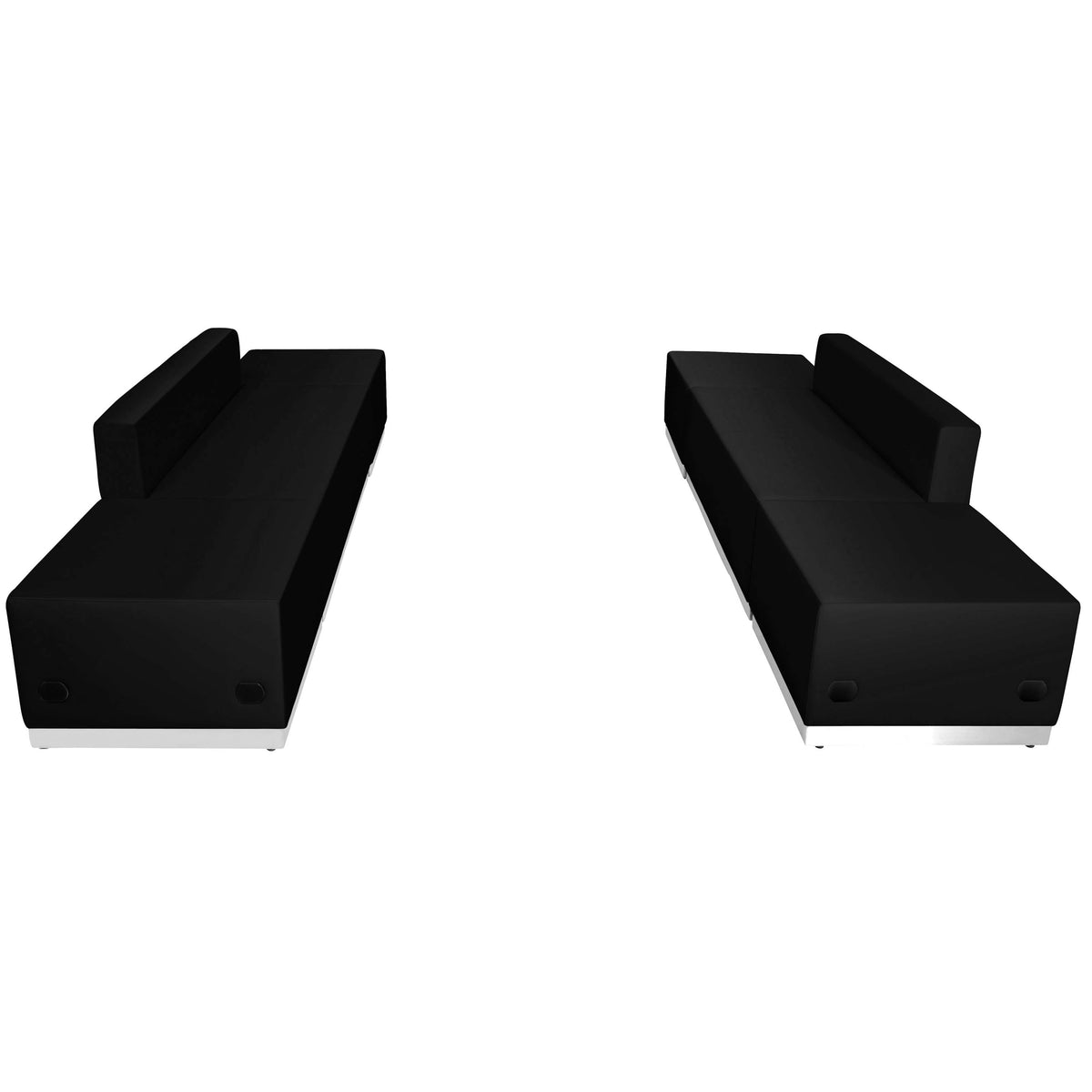 Flash Furniture ZB-803-700-SET-BK-GG 6 PC Black LeatherSoft Modular Reception Configuration w/Taut Back &Seat - View 5