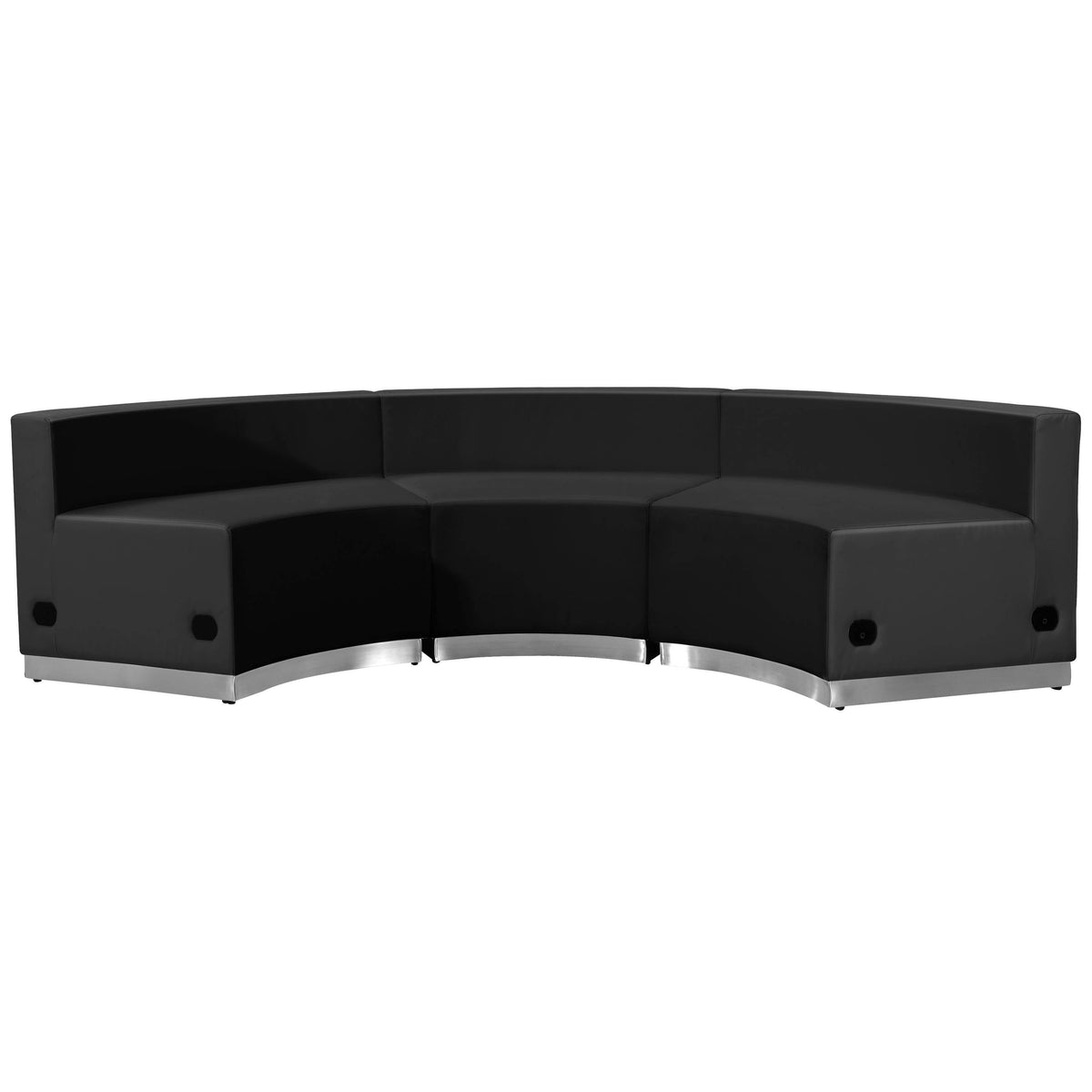 Flash Furniture ZB-803-740-SET-BK-GG 3 PC Black LeatherSoft Modular Reception Configuration w/Taut Back &Seat - View 6