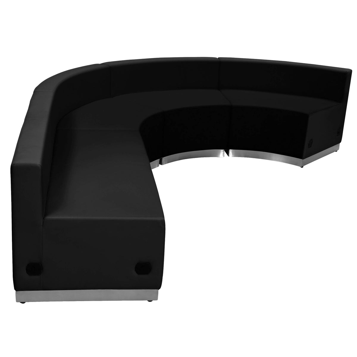 Flash Furniture ZB-803-760-SET-BK-GG 4 PC Black LeatherSoft Modular Reception Configuration w/Taut Back &Seat - View 6