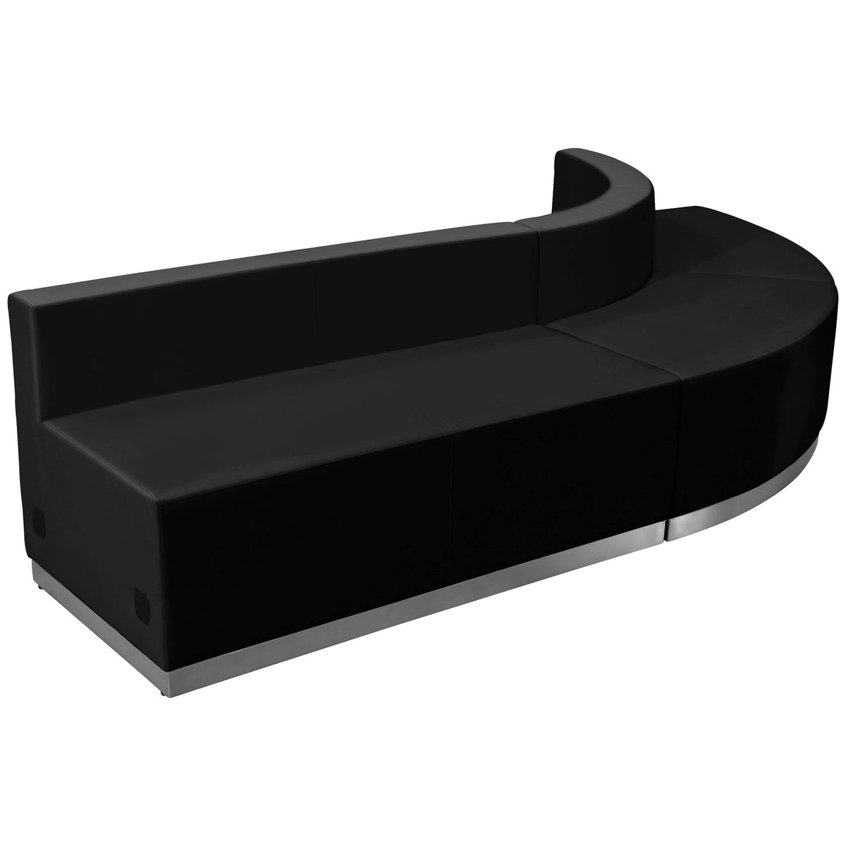 Flash Furniture ZB-803-790-SET-BK-GG 3 PC Black LeatherSoft Modular Reception Configuration w/Taut Back &Seat - View 7