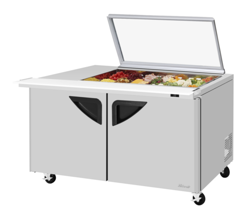 Turbo Air TST-60SD-18M-N-GL(-LW) 60 1/4" 2 Doors 18 Pan Mega Top Sandwich / Salad Prep Table