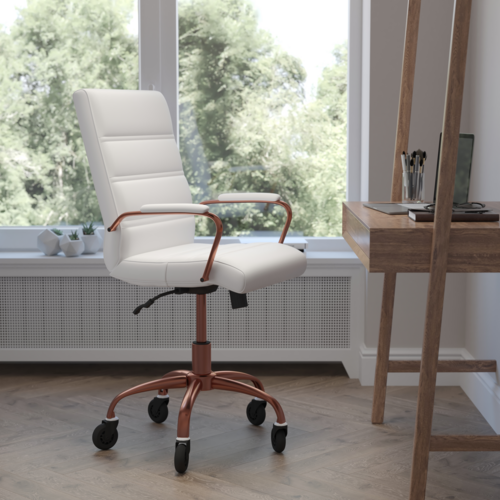 Flash Furniture GO-2286M-WH-RSGLD-RLB-GG 23" Dining Chair