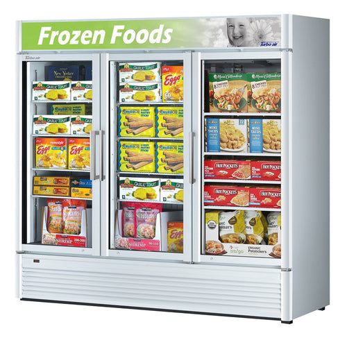 Turbo Air TGF-72SD-N 78" 3 Section Freezer Merchandiser