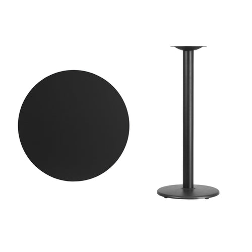 Flash Furniture XU-RD-30-BLKTB-TR18B-GG Dining Table