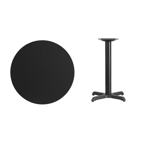 Flash Furniture XU-RD-30-BLKTB-T2222-GG Dining Table