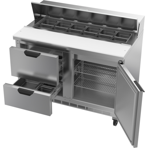 Beverage-Air SPED48HC-12-2 48" 1 Door 12 Pan Sandwich / Salad Prep Table