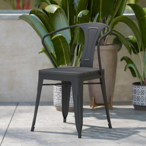 Flash Furniture 2-SB-T11C-BK-GG 20 1/2" Patio Chair