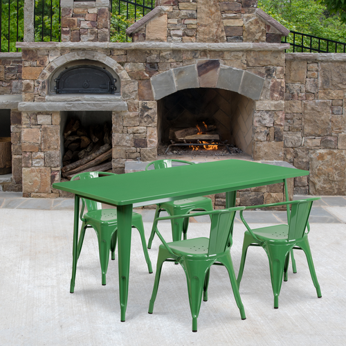 Flash Furniture ET-CT005-4-70-GN-GG 31 1/2" Patio Dining Set