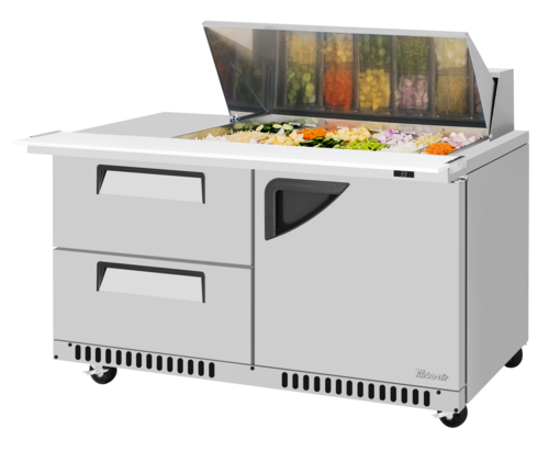 Turbo Air TST-60SD-18M-D2R(L)-FB-N(-LW) 60 1/4" 1 Door 18 Pan Mega Top Sandwich / Salad Prep Table