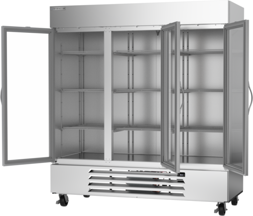Beverage-Air HBR72HC-1-G 75" 3 Section Glass Door Reach-In Refrigerator