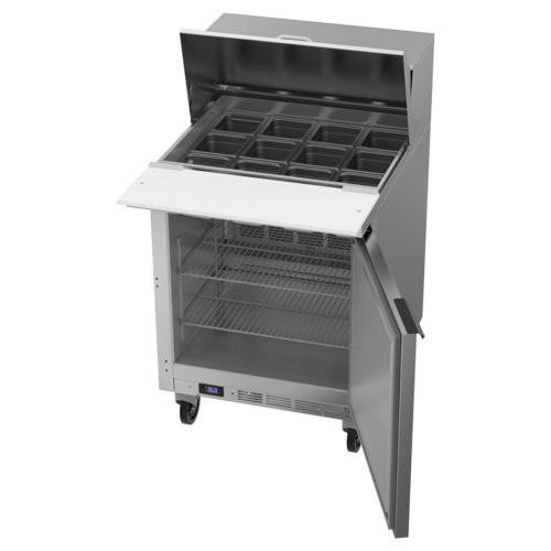 Beverage-Air SPE27HC-12M-B 27" 1 Door 12 Pan Mega Top Sandwich / Salad Prep Table