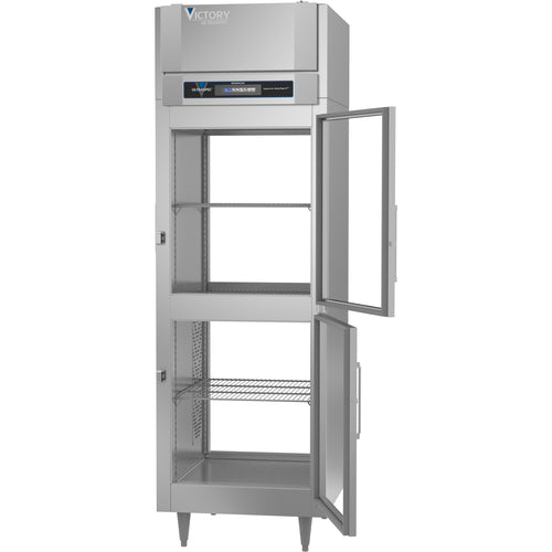 Victory RS-1D-S1-PT-HG-HC 26 1/2" Solid & Glass Door Pass-Thru Refrigerator