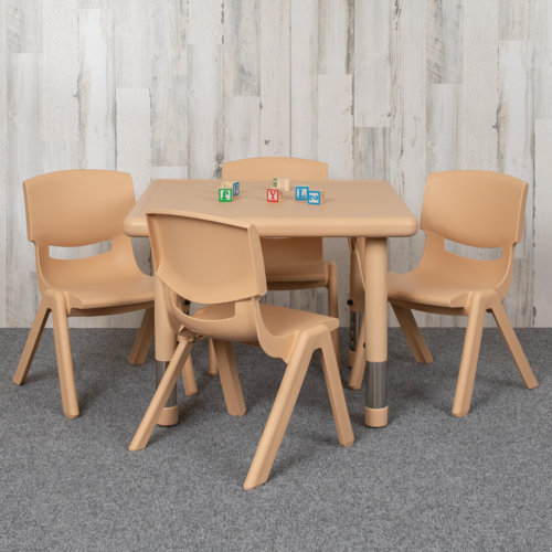 Flash Furniture YU-YCX-0023-2-SQR-TBL-NAT-E-GG 24" Dining Set