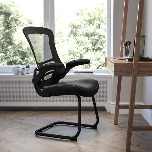 Flash Furniture BL-X-5C-BK-LEA-GG 24 3/4" Dining Chair