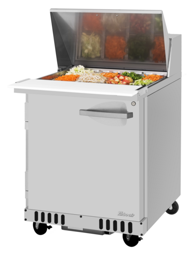 Turbo Air PST-28-12-FB-N(-L) 27 1/2" 1 Door 12 Pan Mega Top Sandwich / Salad Prep Table
