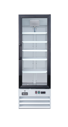 Omcan 50033 21 3/4" 1 Section Glass Door Reach-In Refrigerator