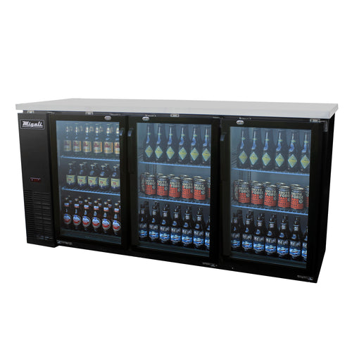Migali C-BB72G-HC 72 3/4" Solid Door Back Bar Cooler