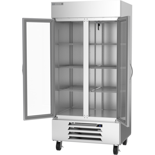 Beverage-Air HBR35HC-1-G 39 1/2" 2 Section Glass Door Reach-In Refrigerator