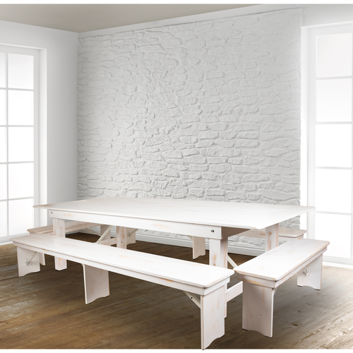 Flash Furniture XA-FARM-7-WH-GG 40 1/4" Dining Table