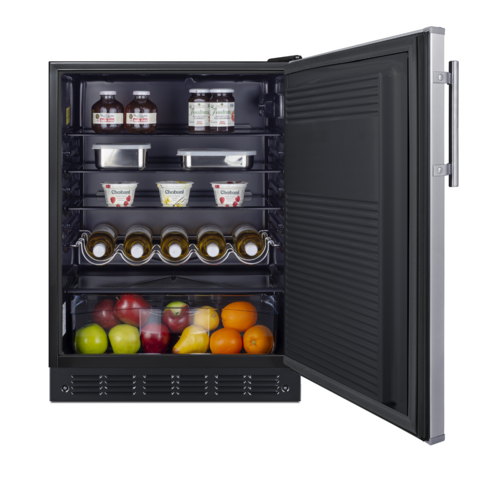 Summit FF708BLSS 23 5/8" Solid Door Reach-In Refrigerator