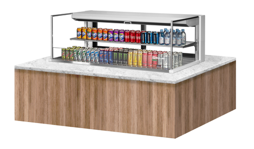 Turbo Air TOM-60L-UFD-W(B)-2SI-N 59 7/8" Refrigerated Display Case