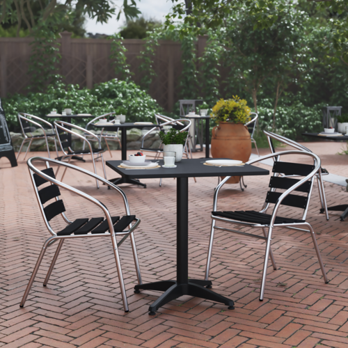 Flash Furniture TLH-ALUM-28SQ-017BK2-GG 27 1/2" Patio Dining Set