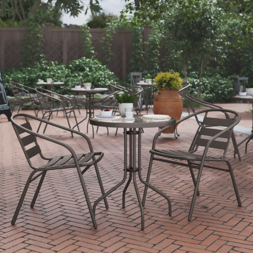 Flash Furniture TLH-071RD-017CBZ2-GG 23 3/4" Patio Dining Set