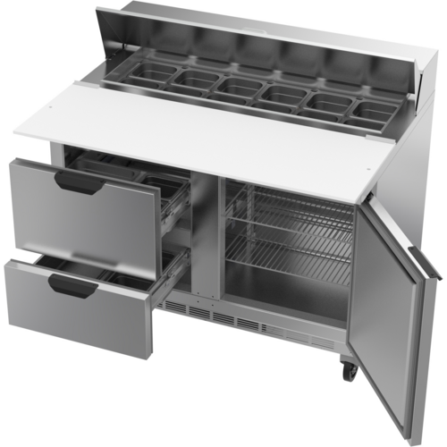 Beverage-Air SPED48HC-12C-2 48" 1 Door 12 Pan Sandwich / Salad Prep Table