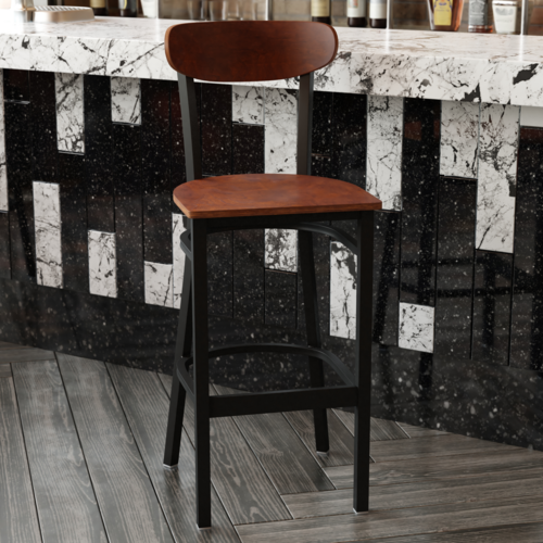 Flash Furniture 2-XU-DG6V6B-WAL-GG 16 1/4" Barstool