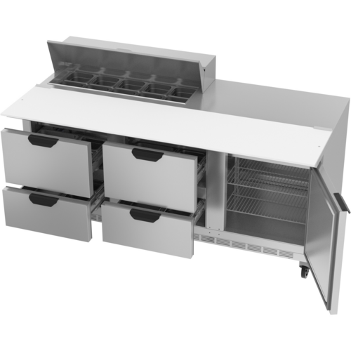 Beverage-Air SPED72HC-10C-4 72" 1 Door 12 Pan Sandwich / Salad Prep Table