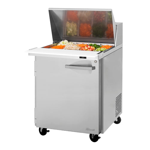 Turbo Air PST-28-12-N(-L) 27 1/2" 1 Door 12 Pan Mega Top Sandwich / Salad Prep Table