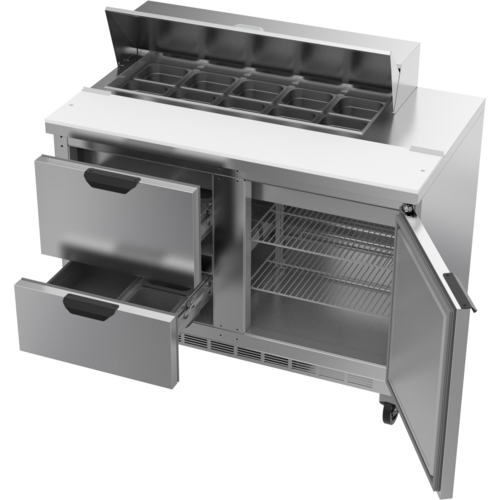Beverage-Air SPED48HC-10-2 48" 1 Door 12 Pan Sandwich / Salad Prep Table