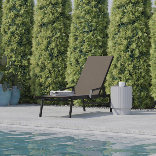 Flash Furniture JJ-LC323-BLK-BR-GG 29" Patio Lounge Seating